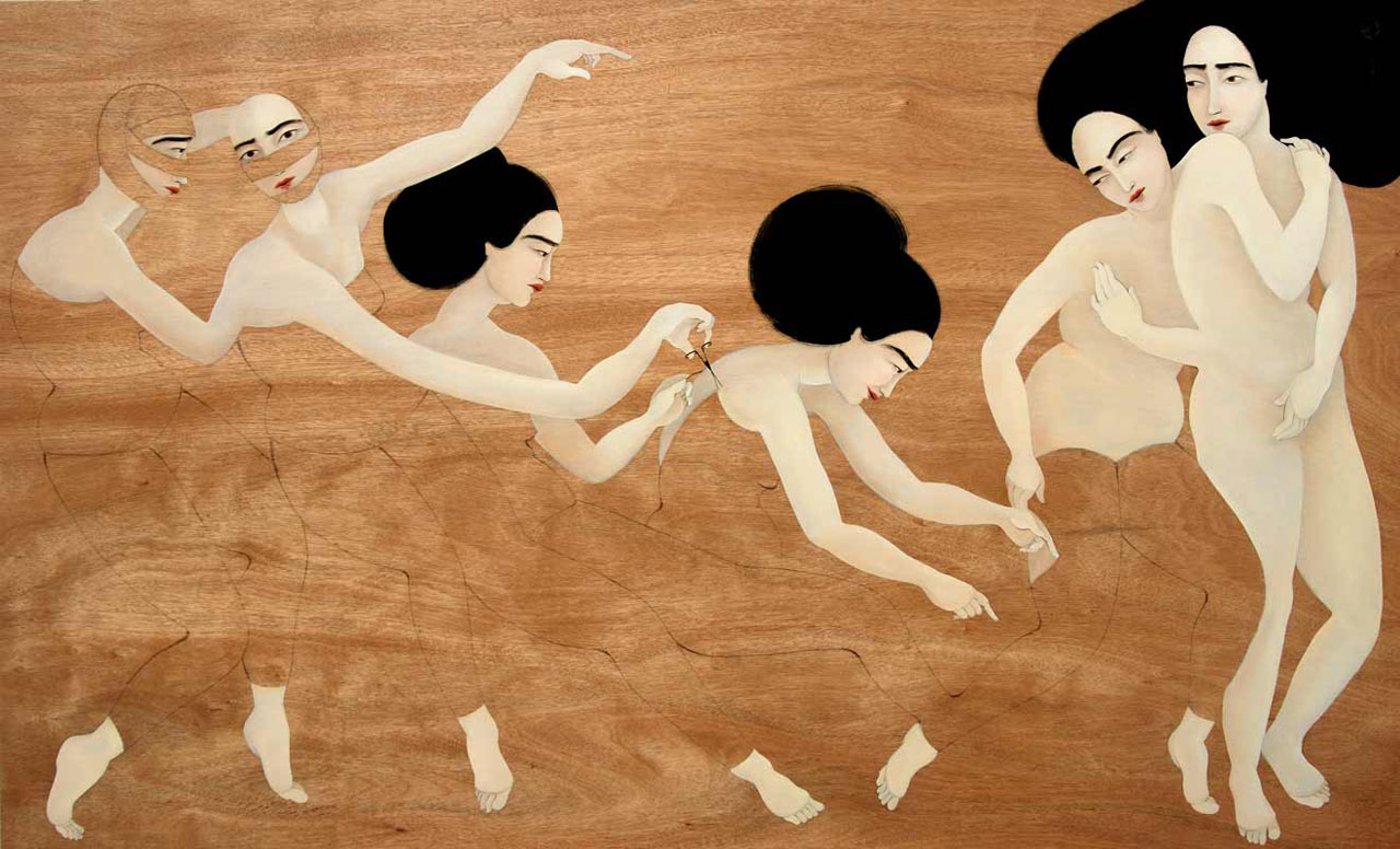 Hayv Kahraman, 'Musical Chairs', 2010, 48" x80". Courtesy of the artist and The Third Line.