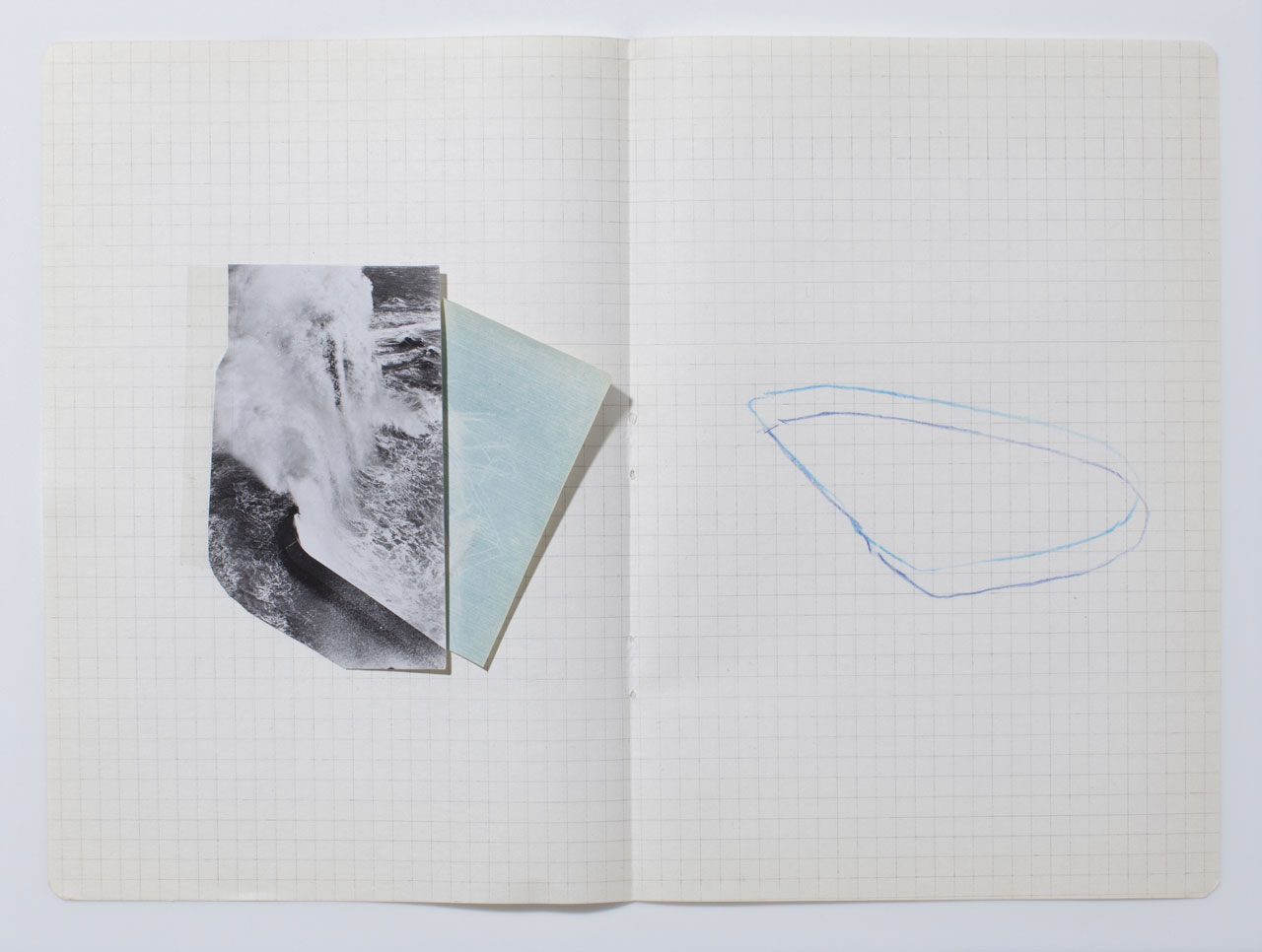 Harar Waheed, 'KH-21', Notes 26/32, 2014, Cut Photograph, Pencil on Paper. Image courtesy the artist.