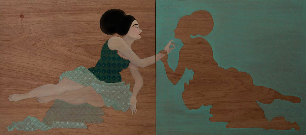 Hayv Kahraman, 'Dual', 2012. Oil on Panel. Courtesy of the artist and The Third Line.