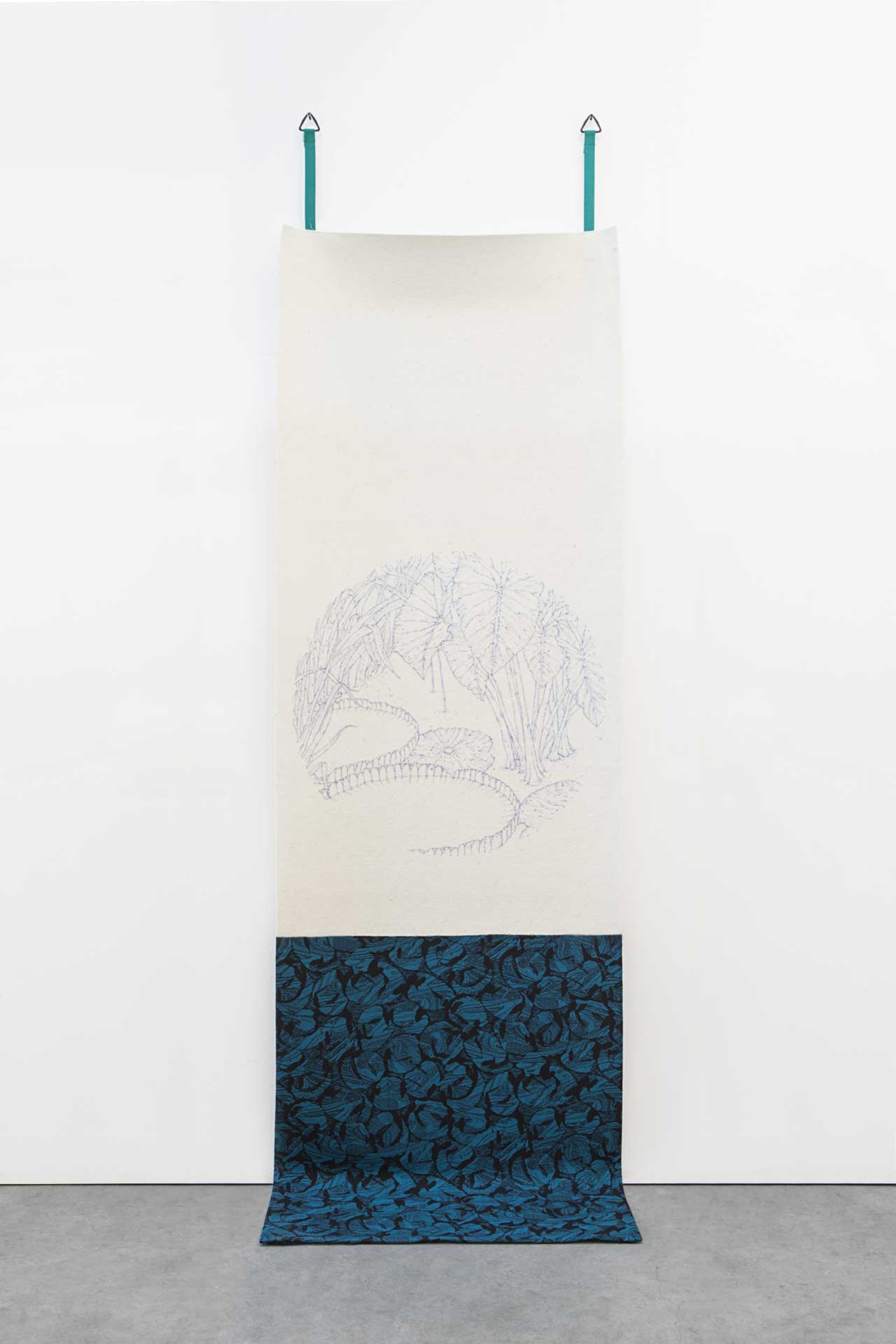 Marco Basta, 'Giardino (Marseille)', 2013, felt-tip pen on felt and fabric, 225 x 81 cm. Photo: Andrea Rossetti. Image courtesy the artist.