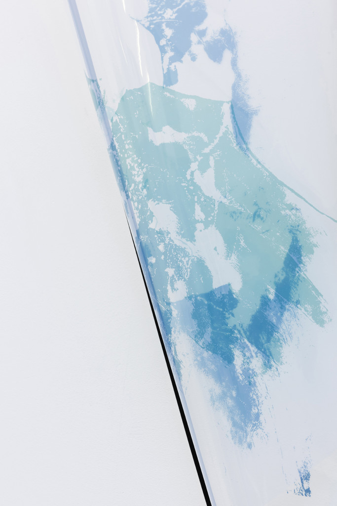 Marco Strappato, 'Untitled (Atmosphere/Chemistry/Ozone/Yearly concentration + Ocean/Chemistry/Dissolved Oxygen/5000 meters/Seasonal percentage).' (detail), 2015, Inkjet print on acetate, jpg projected on 22'' screen, cable, nails, tape, Dimension variable, Unique. Image courtesy The Gallery Apart.