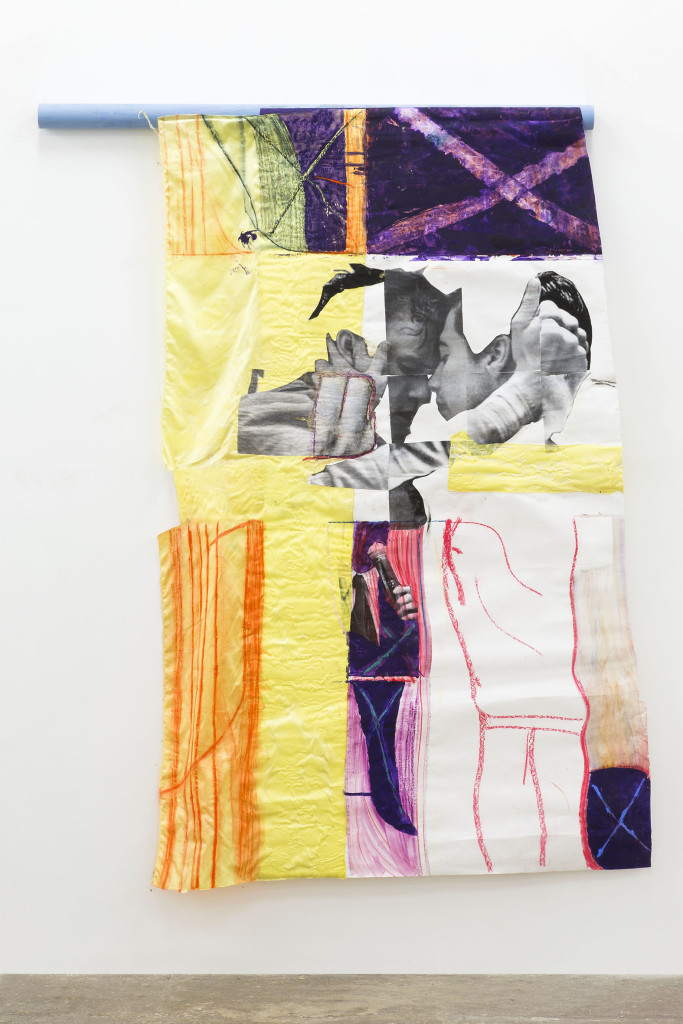 Henrik Olai Kaarstein, 'Everything He Does, You Do Better', 2015, mixed media on fabric and paper, 290 x 250 cm. Photo: Amedeo Benestante. Image courtesy the Artist and T293.